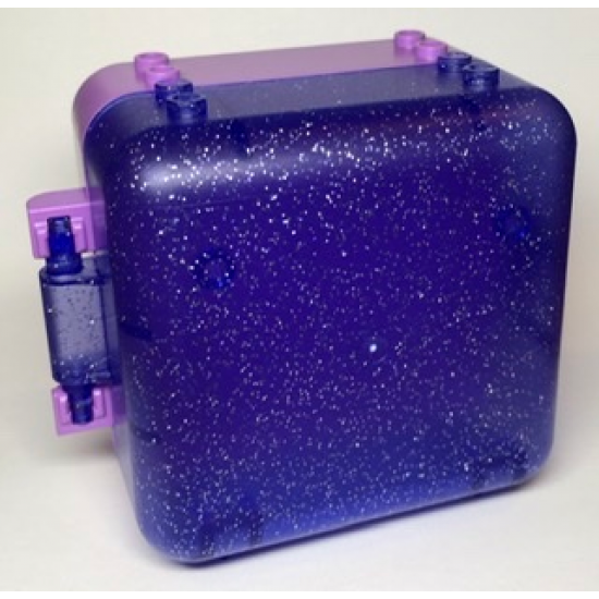 Container Box 3 x 8 x 6 2/3 Half Back with Glitter Trans-Purple Container, Box 3 x 8 x 6 2/3 Half Front (64454 / 64462)