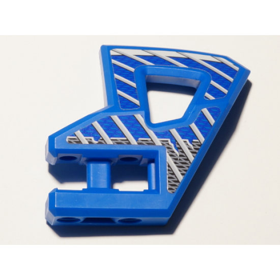 Technic, Panel RC Car Flexible Bumper Left with Gray Stripes on Blue and Black Background Pattern (Stickers) - Set 8369-2