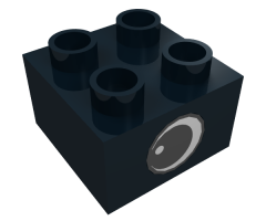 Duplo, Brick 2 x 2 with Eye with White Spot Pattern, on Two Sides - Type 1