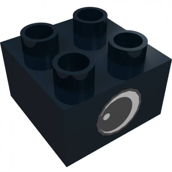 Duplo, Brick 2 x 2 with Eye with White Spot Pattern, on Two Sides - Type 1