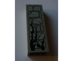 Brick 1 x 2 x 5 with Stone and Large Twig Pattern (Sticker) - Set 1382