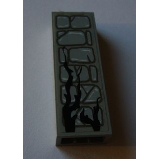 Brick 1 x 2 x 5 with Stone and Large Twig Pattern (Sticker) - Set 1382