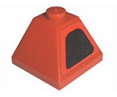 Slope 45 2 x 2 Double Convex with Intake on Red Background Pattern Model Right Side (Sticker) - Sets 8143 / 8671