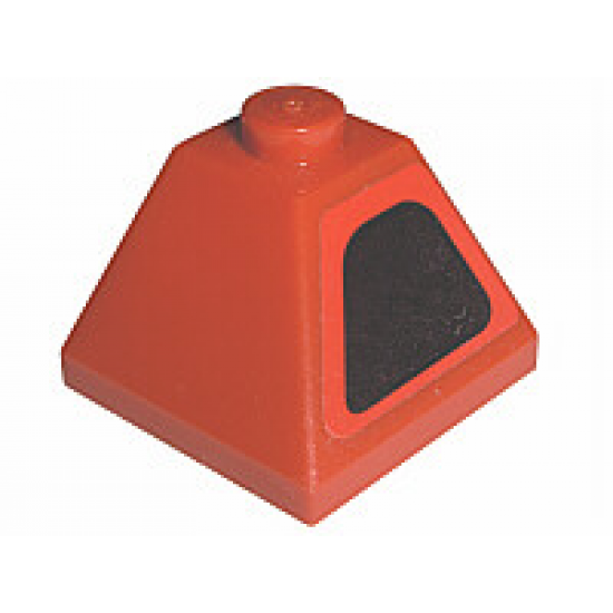 Slope 45 2 x 2 Double Convex with Intake on Red Background Pattern Model Right Side (Sticker) - Sets 8143 / 8671