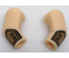 Arm, (Matching Left and Right) Pair with Medium Nougat Shirt Cuffs with Buttons Pattern