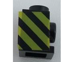Brick, Modified 1 x 1 with Headlight with Black and Yellow Danger Stripes Pattern Model Right Side (Sticker) - Set 7760