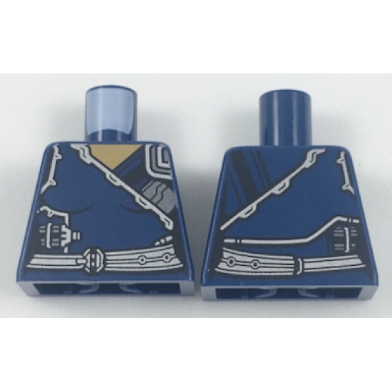 Torso Female Outline with Tunic with Silver Trim and Belt Pattern