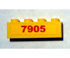 Brick 1 x 4 with Red '7905' Pattern (Sticker) - Set 7905