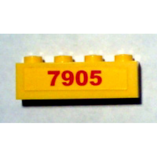 Brick 1 x 4 with Red '7905' Pattern (Sticker) - Set 7905