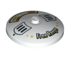 Dish 4 x 4 Inverted (Radar) with Solid Stud with Scrambled / Fried Gauge and 'Free Range' Pattern