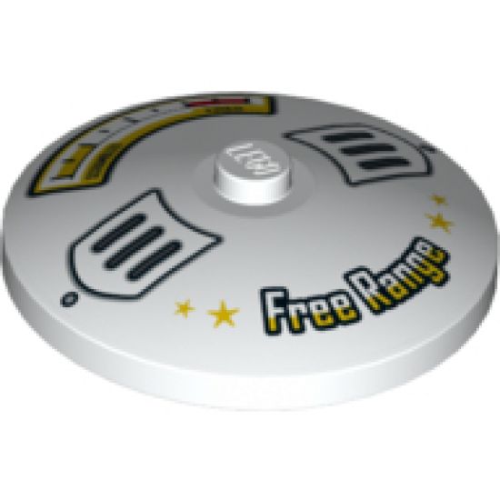 Dish 4 x 4 Inverted (Radar) with Solid Stud with Scrambled / Fried Gauge and 'Free Range' Pattern