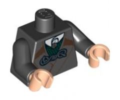 Torso Harry Potter Jacket with Dark Green Vest and Silver Fastener Pattern / Black Arms / Light Nougat Hands