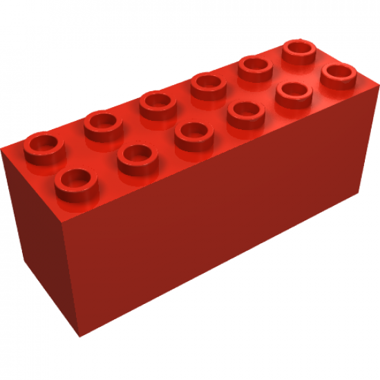 Brick, Modified 2 x 6 x 2 Weight - Bottom Openings, Center Seam on Ends