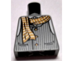 Torso Striped Vest with Buttons and Yellow Striped Scarf Pattern