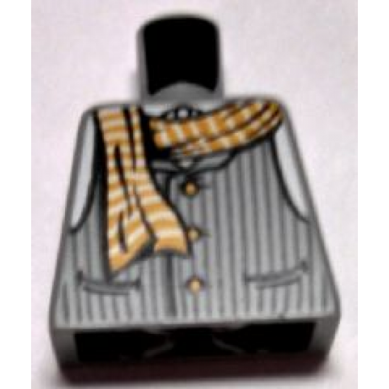Torso Striped Vest with Buttons and Yellow Striped Scarf Pattern