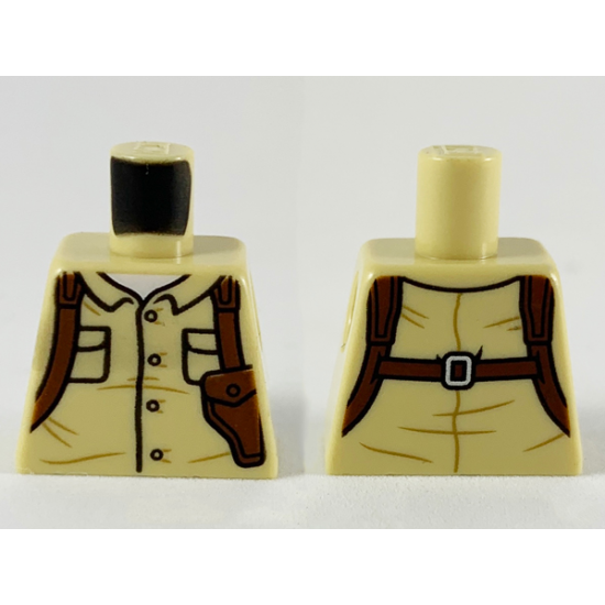 Torso Button Up Shirt with Pockets and Reddish Brown Shoulder Holster Pattern