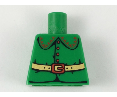 Torso Rounded Collar, 4 Red Buttons and Gold Belt with Red Buckle Pattern (BAM)