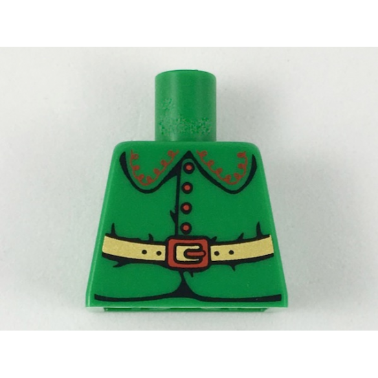 Torso Rounded Collar, 4 Red Buttons and Gold Belt with Red Buckle Pattern (BAM)