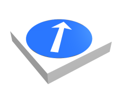 Tile 2 x 2 with White Arrow in Blue Circle Pattern