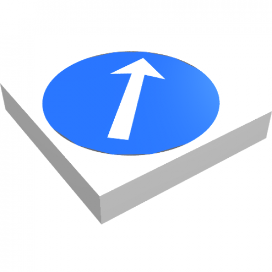 Tile 2 x 2 with White Arrow in Blue Circle Pattern