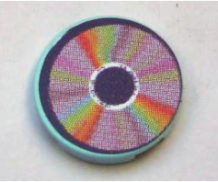 Tile, Round 2 x 2 with CD Pastel Sectors Pattern (Sticker) - Set 3142