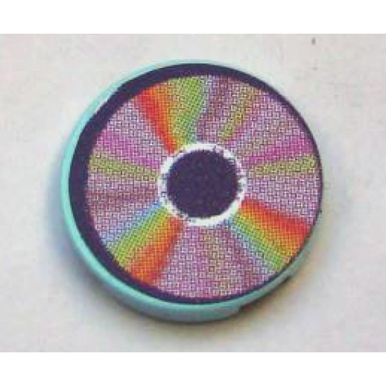 Tile, Round 2 x 2 with CD Pastel Sectors Pattern (Sticker) - Set 3142