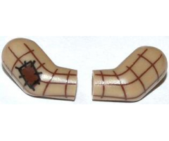 Arm, (Matching Left and Right) Pair with Patch and Brown Plaid Shirt Pattern