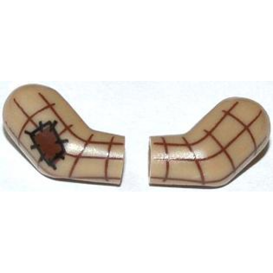 Arm, (Matching Left and Right) Pair with Patch and Brown Plaid Shirt Pattern