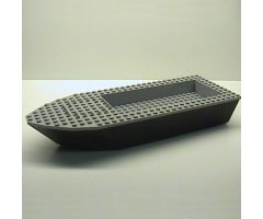 Boat Hull Unitary 32 x 12 x 4, Base with Light Bluish Gray Boat Hull Unitary 32 x 12 x 4, Top (47859 / 47858)