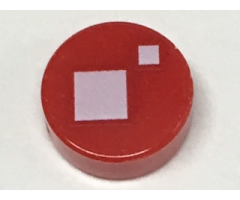 Tile, Round 1 x 1 with 2 White Squares Pattern (BrickHeadz Standard Eye)
