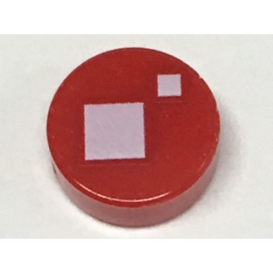 Tile, Round 1 x 1 with 2 White Squares Pattern (BrickHeadz Standard Eye)