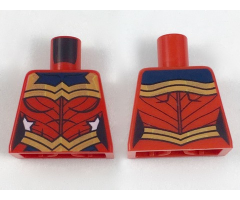 Torso Female Outline and Gold Trim and Belt and Dark Blue Collar Pattern (Wonder Woman)