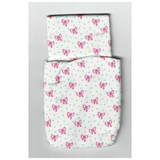 Scala Cloth Sleeping Bag Baby's, Green Dots and Pink Bows Pattern