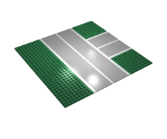 Baseplate, Road 32 x 32 9-Stud T Intersection with Runway 'V' Pattern