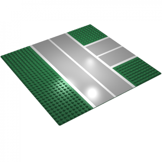Baseplate, Road 32 x 32 9-Stud T Intersection with Runway 'V' Pattern
