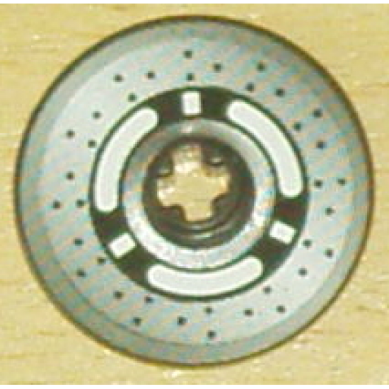 Technic, Disk 3 x 3 with Disk Brake 3 Spokes, Black Dots on Gray Pattern (Sticker) - Set 8445