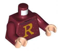 Torso Sweater with Letter 'R' Pattern / Dark Red Arms / Light Nougat Hands