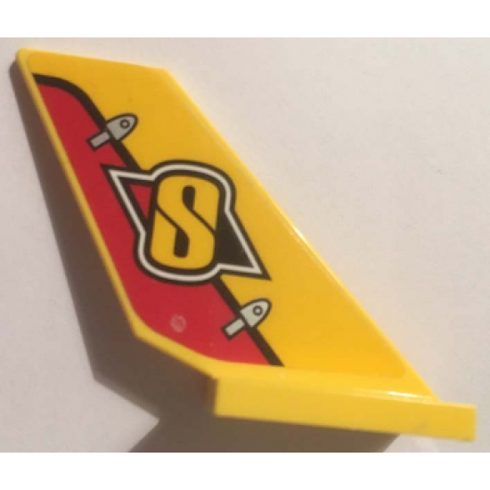 Tail Shuttle with Yellow 'S' on Yellow and Red Rudder Pattern on Both Sides (Stickers) - Set 60144