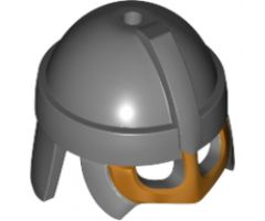 Minifigure, Headgear Helmet Neck Guard with Gold Nose and Cheek Guard Pattern