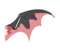 Animal, Body Part Dragon Wing 19 x 11 with Marbled Trans-Red Trailing Edge Pattern