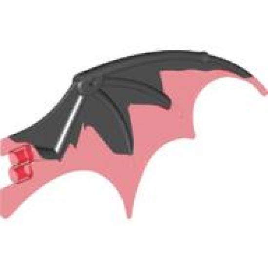 Animal, Body Part Dragon Wing 19 x 11 with Marbled Trans-Red Trailing Edge Pattern
