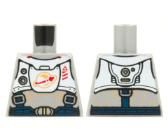 Torso Spacesuit with Gold Lines, Dark Blue Harness with Silver Buckles and White Panel with Classic Space Logo Pattern