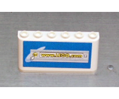 Windscreen 2 x 6 x 2 with 'www.LEGO.com' on White and Blue Background Pattern (Sticker)