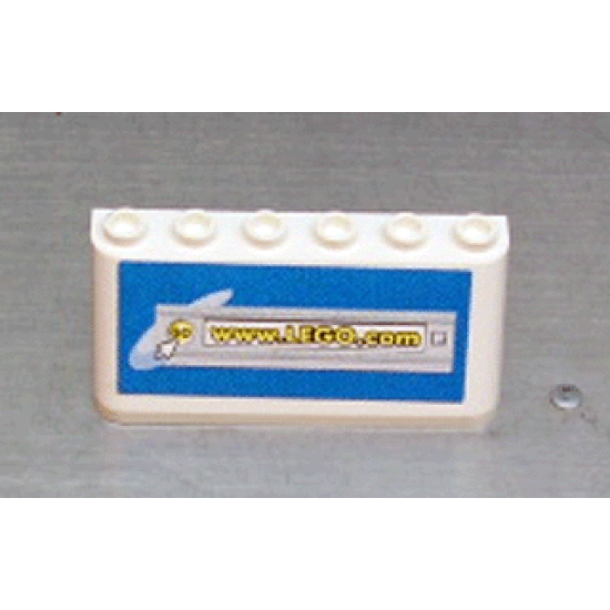 Windscreen 2 x 6 x 2 with 'www.LEGO.com' on White and Blue Background Pattern (Sticker)
