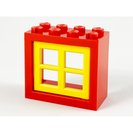 Window 2 x 4 x 3 Frame with Yellow Window 2 x 4 x 3 Pane (4132 / 4133)