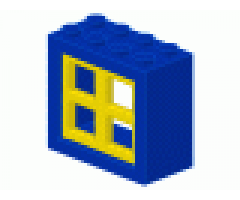 Window 2 x 4 x 3 Frame with Yellow Window 2 x 4 x 3 Pane (4132 / 4133)