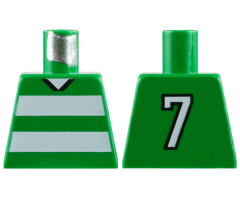 Torso Soccer Horizontal White Stripes and No. 7 Back Pattern