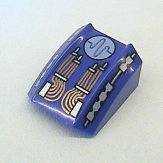 Slope, Curved 2 x 2 Lip with Printed Circuitry Pattern (Pulse) - Set 4575