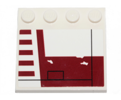 Tile, Modified 4 x 4 with Studs on Edge with Dark Red Stripes (X-wing Red Five Luke Skywalker Signs) Pattern Model Right Side (Sticker) - Set 75301
