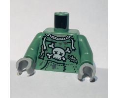 Torso Sweatshirt Tattered with Skull and Crossbones Pattern (Zombie) / Sand Green Arms / Light Bluish Gray Hands